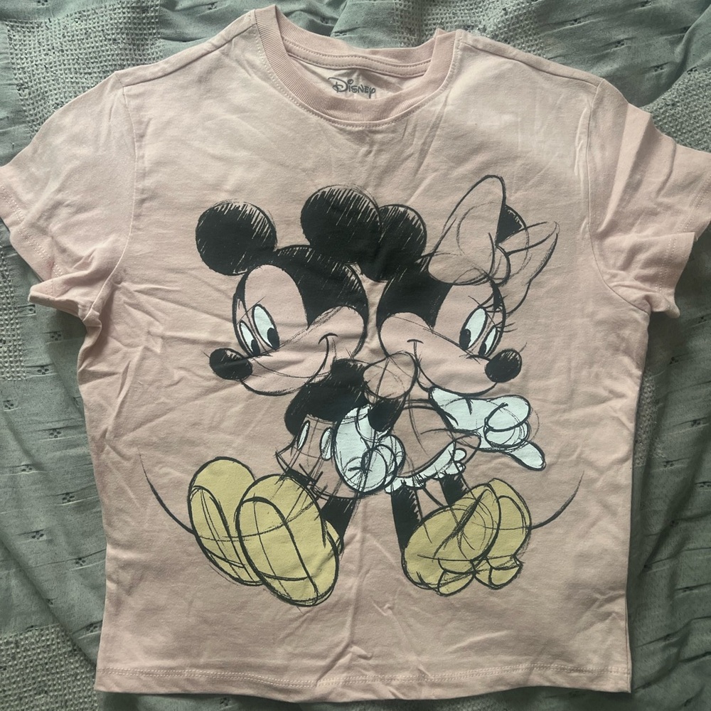 Disney Pink Short Sleeve Tee with Mickey and Minnie